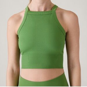 NWT Athleta Aurora Seamless High Neck V-Back Tank - Baja Green